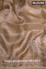 Sage Green Tissue Silk Saree with Cutdana and Beads Embellishments