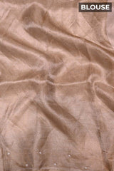 Golden Yellow Tissue Silk Saree with Beads Embellishments