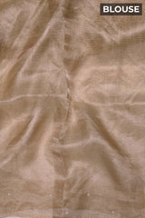 Golden Tissue Silk Party Wear Saree With Beads Embellishments