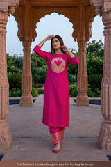 Pink Katan Silk Two Piece Salwar Suit Set