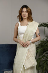 Light Green Kota Cotton Saree With Sona Rupa Motifs