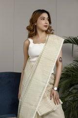 Light Green Kota Cotton Saree With Sona Rupa Motifs