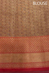 Charcoal Grey Ethnic Cotton Banarasi Saree