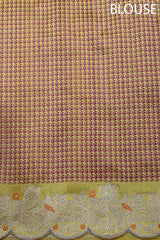 Yellow Kadhwa Handloom Embellished Katan Silk Banarasi Saree