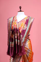 Multicolored Rangkat Katan Silk Banarasi Saree