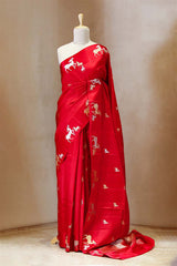 Banarasi Silk Saree, Banarasi saree, silk saree, red saree, wedding saree, party wear saree