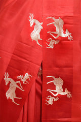 Deer Motif Pure Banarasi Silk Saree