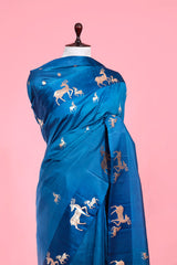 Cobalt Blue Pure Banarasi Silk Saree