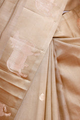 Beige Banarasi Saree design