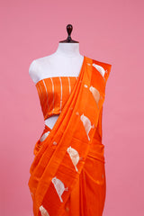 Nita Ambani Inspired Orange Handloom Banarasi Saree
