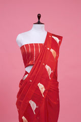 Nita Ambani Inspired Red Handloom Banarasi Saree