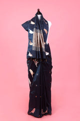 Nita Ambani Inspired Deep Blue Handloom Banarasi Saree