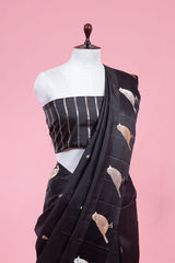 Nita Ambani Inspired Black Handloom Banarasi Saree
