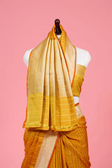 Yellow Traditional Handloom Katan Silk Banarasi Saree