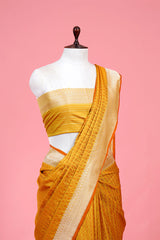 Yellow Traditional Handloom Katan Silk Banarasi Saree