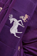 Deer Motifs Handloom Banarasi Silk Saree