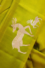 Deer motif handloom Banarasi Silk saree