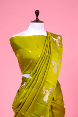 Deer Motifs Handloom Banarasi Silk Saree