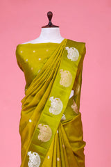 Nandi Motif Handloom Banarasi Silk Saree