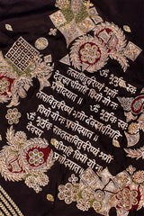 Black Handloom Banarasi Saree with Gayatri Mantra Pallu