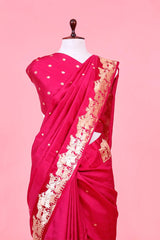 Pink Handloom Banarasi Saree with Gokul Motifs