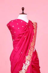 Pink Handloom Banarasi Saree with Gokul Motifs