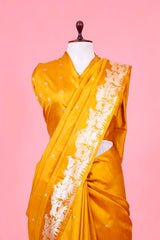 Yellow Handloom Banarasi Saree with Gokul Motifs