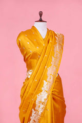 Yellow Handloom Banarasi Saree with Gokul Motifs