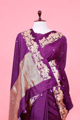 Deep Purple Bollywood Banarasi Saree - Pavitra Sagar
