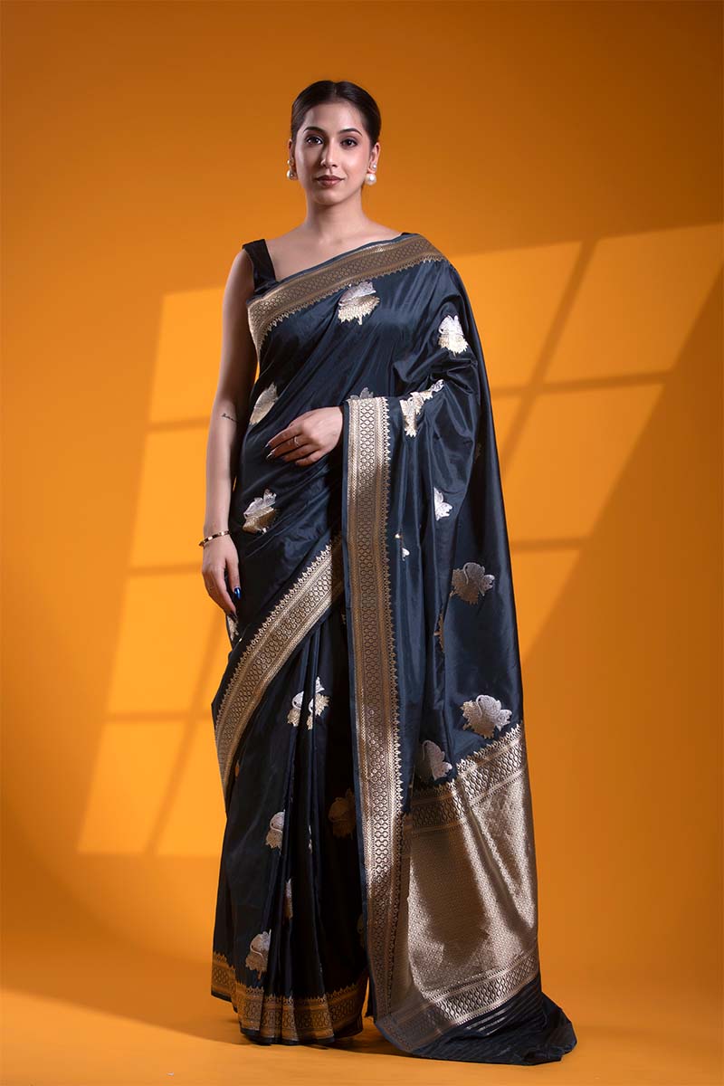 Banarasi Heritage of India Saree with Gold Zari &  Resham Weaving in Geometrical Pattern main image 1