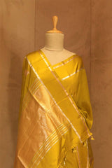 Green Banarasi Silk Saree with Pichwai Aghanya Motifs