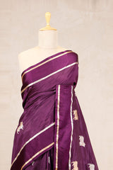 Purple Silk Banarasi Saree with Pichwai Aghanya Motifs