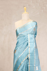 Sky Blue Banarasi Saree with Pichwai Aghanya Motifs