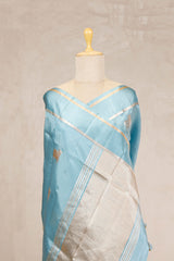 Sky Blue Banarasi Saree with Pichwai Aghanya Motifs