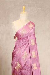 Baby Pink Banarasi Saree with Pichwai Aghanya Motifs