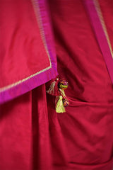 Maroon Banarasi Silk Saree With Chiniya Silk Blouse