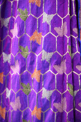 Violet Banarasi Silk Saree with Butterflies & Meenakari Work