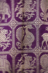 Wine Banarasi Katan Silk Saree with Shikargah Woven Work