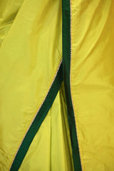 Lime Yellow Banarasi Silk Saree With Chiniya Silk Blouse