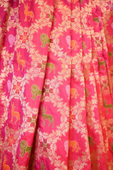Pink Banarasi Katan Silk Saree with Shikargah Meenakari Work