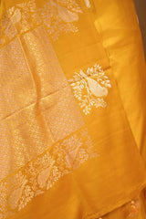 Yellow Banarasi Silk Saree with Sona-Rupa Bird Motifs