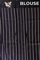 Banarasi Silk Black Saree with Pakshi Motif and Tie & Dye Bandhani Print