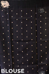 Black Banarasi Silk Saree with Kamdhenu Motif and Pichwai Tie & Dye Pichwai
