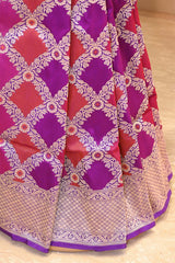 Purple Rangkat Katan Silk Saree with Water Gold Zari