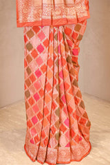 Orange Rangkat Katan Silk Saree with Watergold Zari