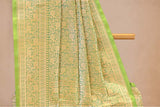 Lime Green Katan Silk Rangkat Saree with Gold Zari