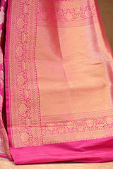 Pink Pure Banarasi Saree with Sona Rupa Jharokha Motif Jaal