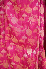 Pink Pure Banarasi Saree with Sona Rupa Jharokha Motif Jaal