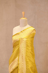 Yellow Pure Banarasi Saree with Gold Zari Buti