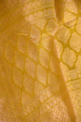 Yellow Pure Banarasi Saree with Gold Zari Buti
